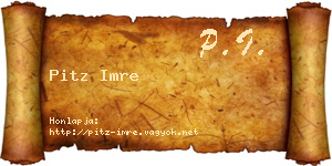 Pitz Imre névjegykártya